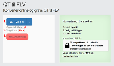Hvordan konvertere QT filer online til FLV