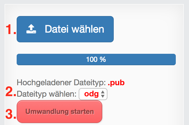 Anleitung PUB Dateien online in ODG konvertieren